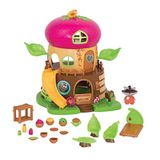 Li'l Woodzeez 19-delige boomhut set met accessoires en wiebelkop, dierenfiguur, wasbeer, bed, servies en meer, speelgoed voor kinderen vanaf 3 jaar