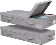 Ibenzoa® Opbergbox voor onder het bed, inklapbaar met deksel en handgrepen, 80,5 x 41 x 15 cm, gemaakt van een kationische stof – ruimtebesparend, ideaal voor studenten en kleine ruimtes