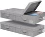 Ibenzoa® Opbergbox voor onder het bed, inklapbaar met deksel en handgrepen, 80,5 x 41 x 15 cm, gemaakt van een kationische stof – ruimtebesparend, ideaal voor studenten en kleine ruimtes