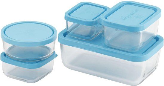 Bormioli Rocco Frigoverre - Vershoudbakjes - Blauw - 5-Delig