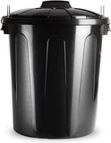 Plasticforte Vuilnisbak/prullenbak - 51 liter - zwart - kunststof - losse deksel - 47 x 43 x 56 cm - Kantoor/keuken