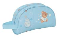Real Madrid Toilettas voor kinderen van 5 tot 14 jaar, comfortabel en veelzijdig, kwaliteit en duurzaamheid, 26 x 16 x 9 cm, blauw