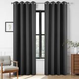 Joydeco Verduisterende gordijnen 213 cm lengte 2 panelen set, thermisch geïsoleerde lange gordijnen en gordijnen 2 burg, kamerverduisterende doorvoertule grijze gordijnen voor woonkamer slaapkamer