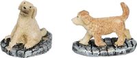 Luville Golden Retriever Pups - Set van 2 - Polyresin - Beige/Bruin