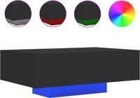 vidaXL Salontafel met LED-verlichting, zwart, 85x55x31 cm