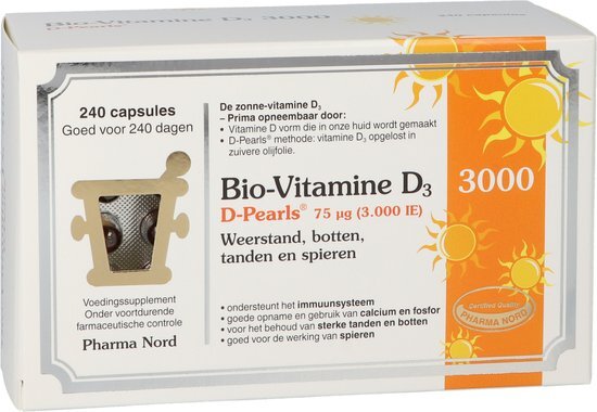 Pharma Nord Bio-Vitamine D3 3000 - 240 parels - Vitamine D3