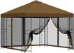 vidaXL Tuinpaviljoen met zijwanden, 3 x 3 meter, taupekleurig