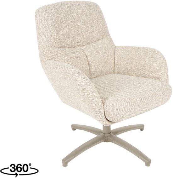LABEL51 Chill Zone Fauteuil - Naturel - Stof - Met Armleuning