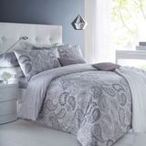 Sleepdown Dekbedovertrek Paisley - grijs - 135x200 cm + 50x75 cm - 1-persoons