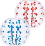 Vevor Opblaasbare Bump Ball Bumper Shock Ball 2 Stuks 1,2 m x 1,03 m Menselijke Botsingsbal PVC Body Bubble Bounce Ball voor Buitenactiviteiten Rode + Blauwe Stippen Opblaasbare Bumperbal