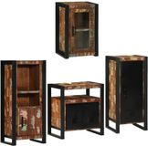 vidaXL Badkamermeubel Set 4 stuks Multikleur Massief hergebruikt hout