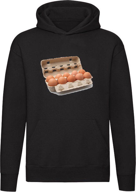 Zwarte Hoodie - Unisex - Katoen - Maat L