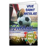 Afie 68-1311 Kaart met envelop Vive Saint Sinterklaas, 6 december, voetbalspelers, aanvallers, verdediging, poort, rond, ventilator, vrienden, om te verzamelen, team, rood en goud dogen