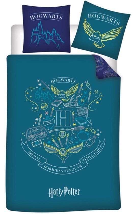 4KidsOnly Harry Potter Dekbedovertrek groen/ turquoise – Polyester
