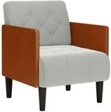 vidaXL Fauteuil met armleuningen Lichtgrijs 55 cm Fluweel