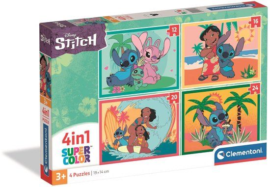 Clementoni Kinderpuzzel 4 in 1 Stitch - 72 Stukjes