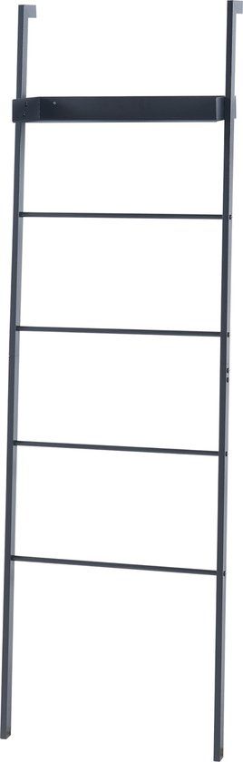 Kledingrek Øksnes ladderplank 160x50x27,5 cm zwart [en.casa]