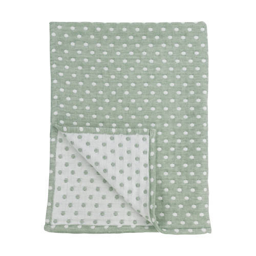 Meyco Meyco baby ledikantdeken Little Dots 10x150 cm forest green