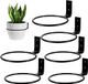 Support de plantes sans marque - Support de pot de fleurs - Support mural pliable pour pot de fleurs - Support de pot de fleurs en métal de 17,5 cm - Anneau mural pour pots de fleurs - Pour maison, jardin, balcon - Noir - 6 pièces
