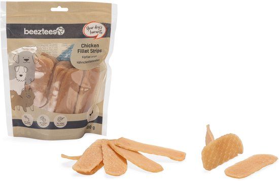 Beeztees Kipfilet Strips - Hondensnack - Beloningssnack - 400 gr
