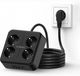 Multiprise avec interrupteur - Prise murale avec 4 sorties AC et (3 USB-A et 1 USB-C) - Multiprise - Noir