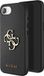 GUESS Imitatieleer Saffiano Hoesje met Groot Logo 4G voor Apple iPhone 16e - Zwart