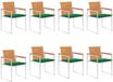 vidaXL Tuinstoelen 8 st met kussens massief acaciahout