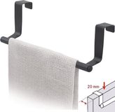Tatkraft® Horizon Zwart - Handdoekrek - Deur Handdoekhouder Keuken - Theedoekhouder - Keukenkast - RVS - ZWART