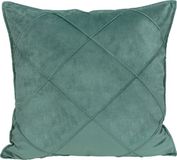 QUVIO Kussensloop geruit - Fluweel - 50 x 50 cm - Eucalyptus groen