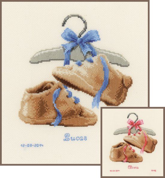 Vervaco mijn eerste schoenen geteld kruis steek, meerkleurig