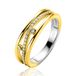 ZINZI gold plated zilveren multi-look ring (6mm breed) in golvend design bezet met witte zirkonia's ZIR2685
