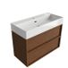 Saniclass Badkamermeubelset - 100x45x72cm - Legend keramische wastafel wit - mat walnut pure