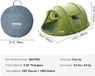 Markenlos Jemaison® Opzet tent - Waterdicht - Geschikt voor 4 personen - Bestand tegen zwaar weer - Tent - Festival - Lichtgewicht - Tenten - Groen - 202x280 cm
