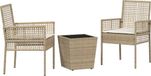 Syfax Tuin Bistro Set 3 st Beige poly rattan