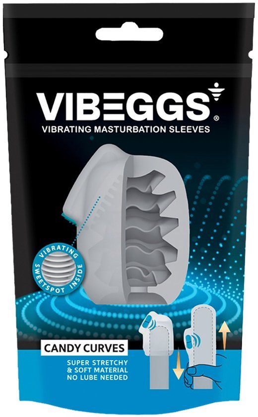 VIBEGGS - Candy Curves - Vibrerende Masturbatie Sleeve èn Vinger Vibrator - Wit