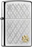 Zippo Argyle Clover Zilver Metaal Gas Aansteker