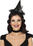 Fiestas Guirca Halloween Heksenhoed met Spin op Haarband - Zwart