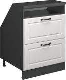 Vicco Rion Kast voor schuine wand – 60 x 81.6 cm met 2 laden, kastromp 60 cm diepte Wit Landhuis