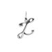 Lucardi Dames Stainless steel bedel letter - Hanger - Staal - Zilverkleurig