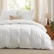 TRANKIELO® - Ensemble de literie 3 pièces 155 x 220 cm - Housse de couette douce en polyester blanc avec fermeture éclair - certifié