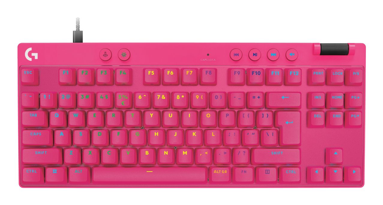 Logitech G Pro X TKL Rapid RGB Gaming Keyboard - Pink