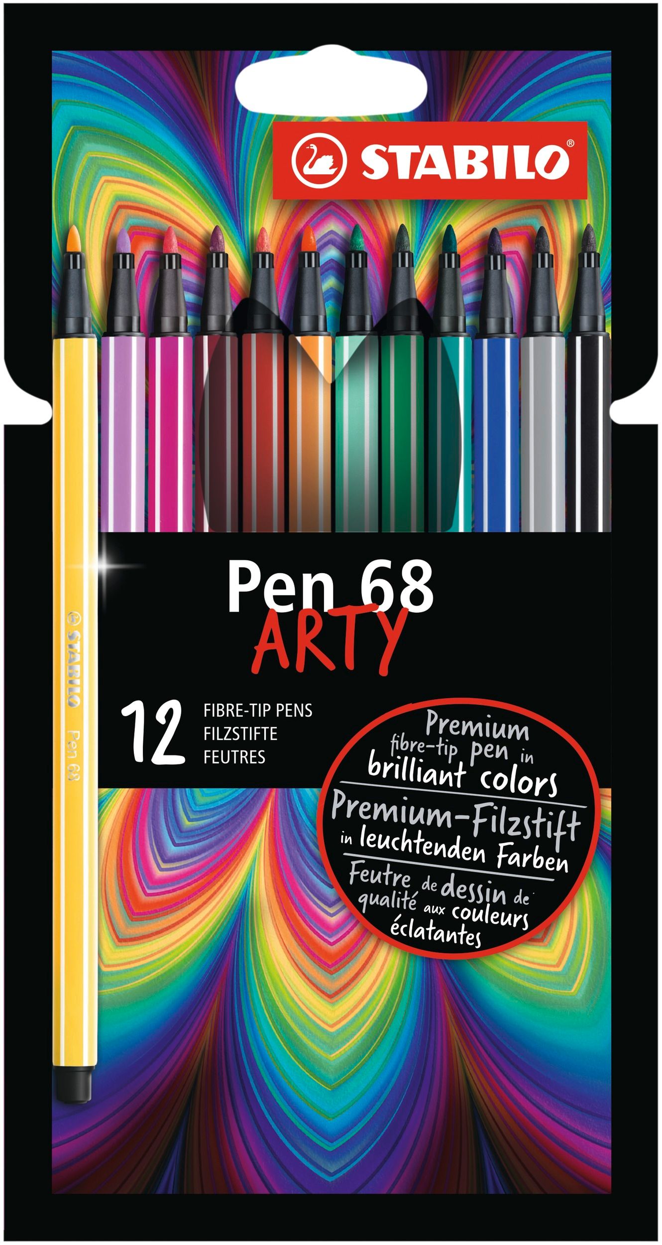 Stabilo Pen 68 - ARTY etui met 12 kleuren - 1062642, 6812-1-20