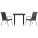 VidaXL Ensemble de jardin 3 pièces textile et acier noir