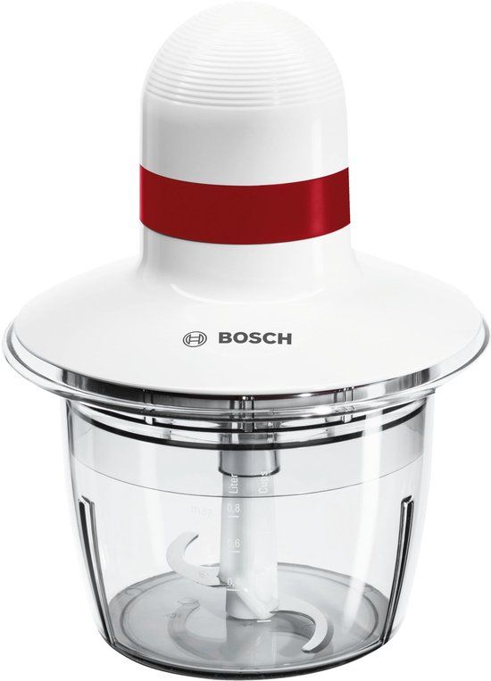 Bosch MMRP1000 elektrische hakmolen - 400W - 0.8L - Rood/Wit/Transparant