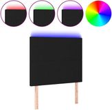 vidaXL Hoofdbord LED 80x5x118/128 cm stof zwart