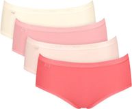 Sloggi Women Basic+ Midi (4-pack) - dames slip - offwhite met 3 tinten roze