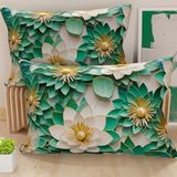 PETTI Artigiani Italiani - Paar kussenslopen 80 x 40 cm, van microvezel, decoratief kussen voor slaapkamer, bank, woonkamer, set van 2 kussenslopen, bloemenpatroon 05/7, 100% Made in Italy