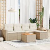 Maison Exclusive - Ensemble de meubles de jardin 6 pièces avec canapé et coussins, beige, en polyrotin