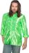 Wilbers Jaren 80 & 90 Kostuum | Groene Ruchesblouse Satijn Foute Neon Disco | Maat 56 | Carnaval kostuum | Verkleedkleding