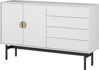 Selsey Commode opbergkast 2 deuren 4 laden kast ladekast Push to Open 154 cm Stoon White